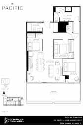 A floor plan for a property called The Pacific, showing the layout of the rooms.