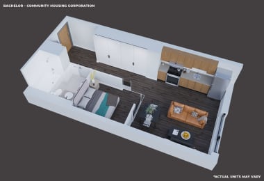 3D Image Bachelor Floor Plan