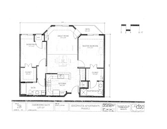 A floor plan of a building with labeled rooms and dimensions.