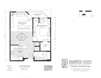A black and white floor plan of a two bedroom apartment.