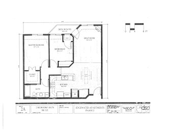 A floor plan of a building with labeled rooms and dimensions.