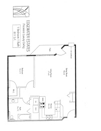 A floor plan for Edgemere Luxury Estates shows a bedroom, bath, and living room.