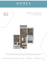B2 Floor Plan at Morea Apartments, Florida, 33062