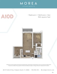 A10D Floor Plan at Morea Apartments, Pompano Beach, FL