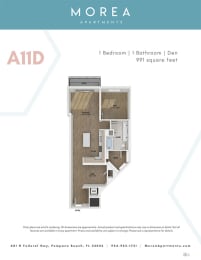 A11D Floor Plan at Morea Apartments, Pompano Beach, 33062