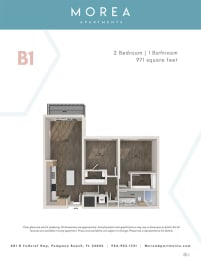 B1 Floor Plan at Morea Apartments, Florida, 33062