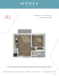 A1 Floor Plan at Morea Apartments, Florida, 33062