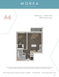 A6 Floor Plan at Morea Apartments, Pompano Beach