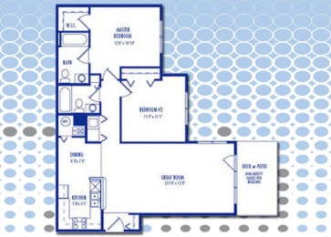  Floor Plan 2 bed 2 bath