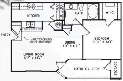  Floor Plan 1 Bed 1 Bath