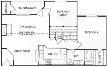  Floor Plan 2 Bed 1 Bath