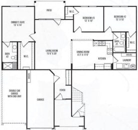 3 bed 2 bath at The Legends at Steeplechase Apartments, Richwood, Kentucky