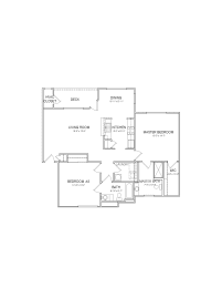  Floor Plan 2 bedroom 2 bathroom front to back