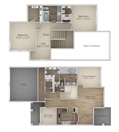 3 Bedroom 2 Bathroom Floor Plan at Riachi at One21, Plano