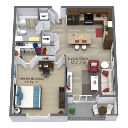 A5 Floor Plan at Aster Apartments, Beachwood
