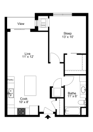 The Fitchburg Floor Plan at One Glenn Place, Fitchburg, 53711