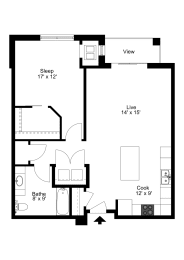 The Evansville Floor Plan at One Glenn Place, Wisconsin