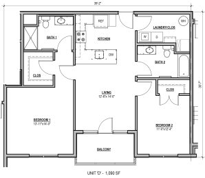 a blue and white floor plan of a house at Statesman Apartments, Wisconsin, 53132