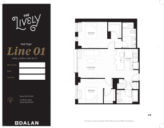 B2 Floor Plan at The Lively, Jersey City