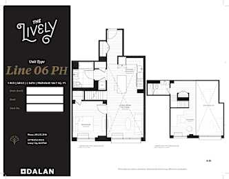 A6PH Floor Plan at The Lively, Jersey City, 07302