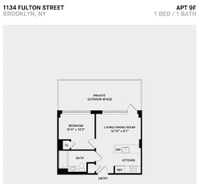 1 Bed 1 Bath Terrace