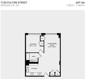 9H 1 Bed 1 Bath