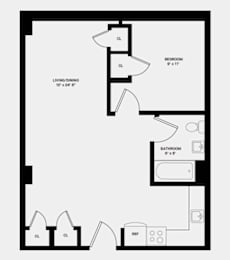2 Bed 1 Bath