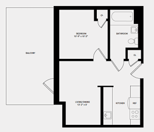 A black and white image of a floor plan for a home.