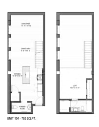 floor plan of 55 north luxury apartments to rent in the north end of boston at The 22 Apartments, St. Louis, MO 63103