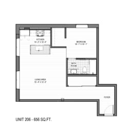 a floor plan of a small house at The 22 Apartments, St. Louis, 63103
