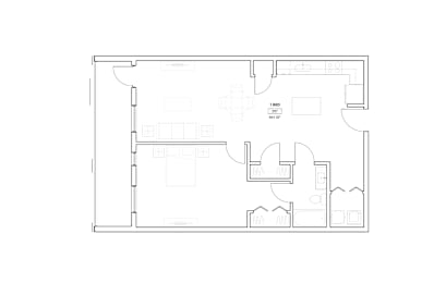 the floor plan of the first floor of a house