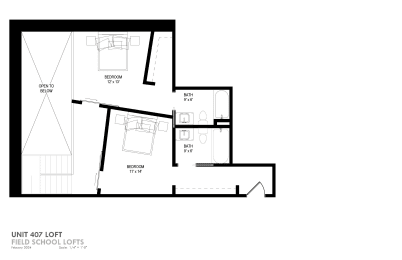floor plan of the third level of the loft