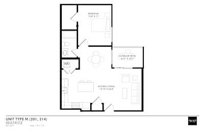 a floor plan of a 1 bedroom floor plan
