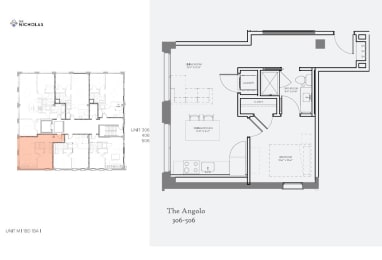 The Angolo Floor Plan at The Nicholas, Missouri, 63104