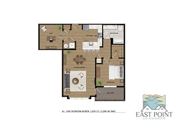 A1 Floor Plan  at East Point on Hudson, New York, 10566