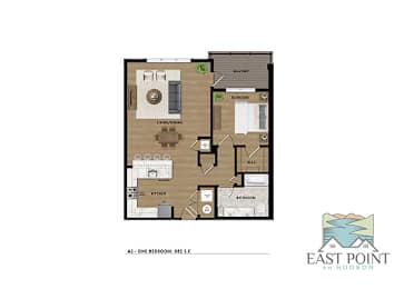 A2 Floor Plan at East Point on Hudson, Peekskill, 10566