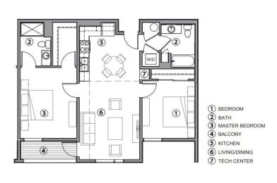  Floor Plan 2x2a