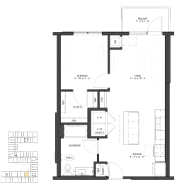 floor plan of the upper level of the home