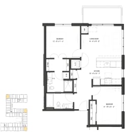 a floor plan of a house with a black and white