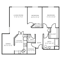 A black and white image of a house floor plan.