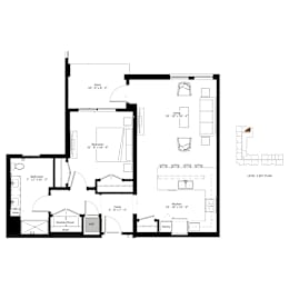 A black and white image of a floor plan for a house.