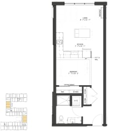 a floor plan of a house with a loft