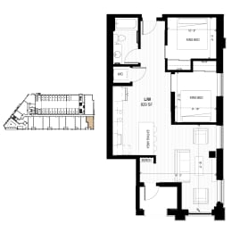 the floor plan of the apartment is shown in this drawing