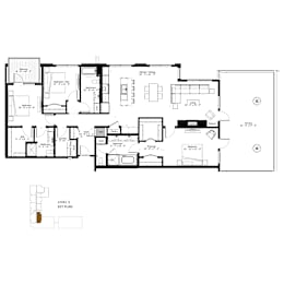 A black and white image of a floor plan for a building.