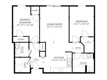 A black and white image of a house floor plan.
