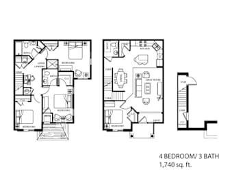 the floor plans for the bedrooms of the apartments