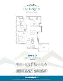 A floor plan for a unit at The Heights at Vista Ridge.