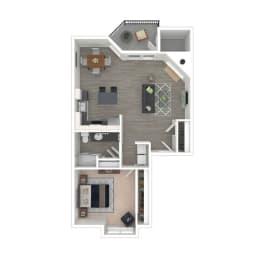 a floor plan of 1122 square feet with a bedroom and a living room