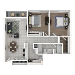 the 1190 plan 1 bedroom