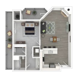 a1 floor plan  1 bedroom with 1 bath  129